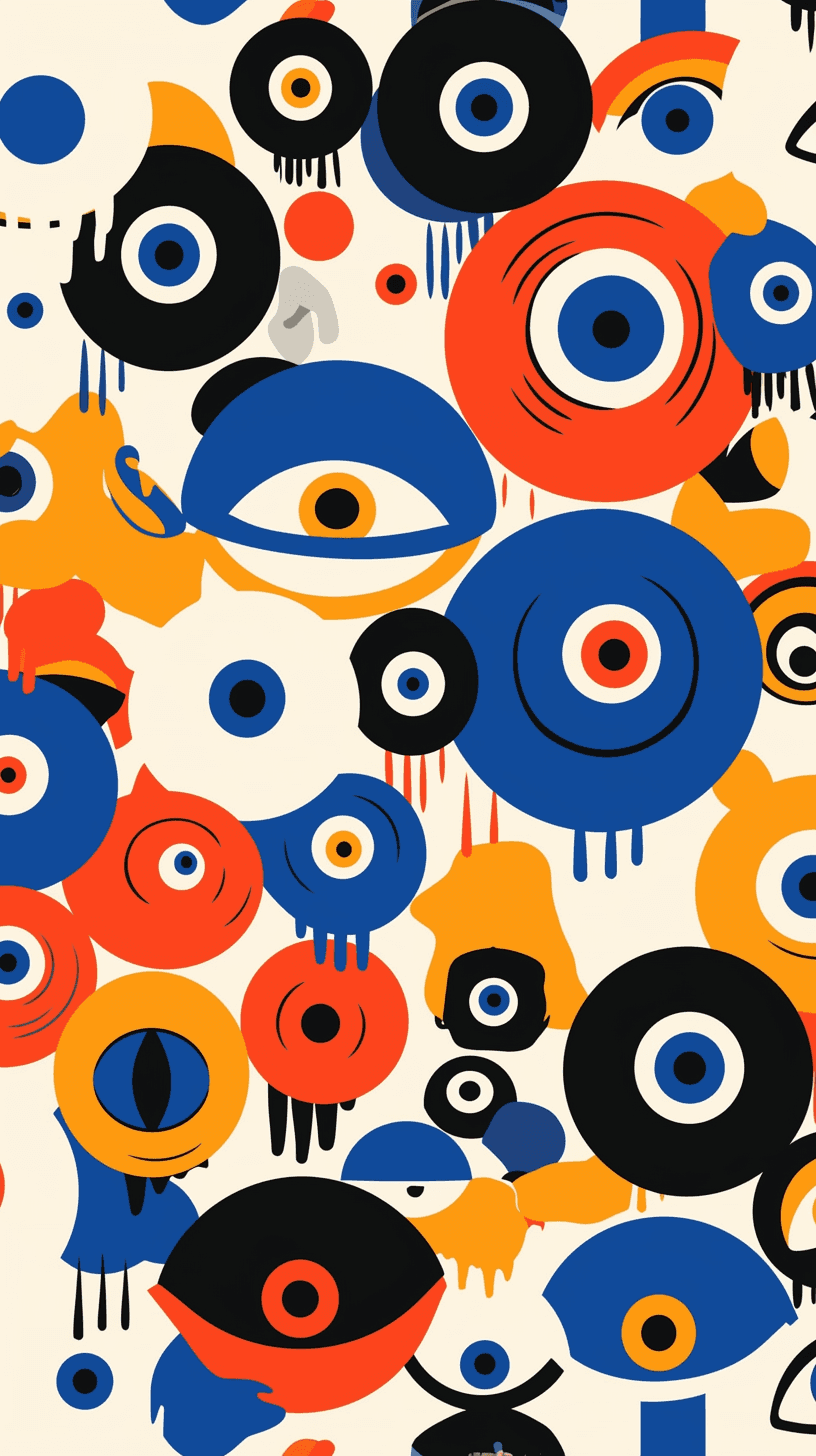 Abstract Eye Burst original repeating artwork