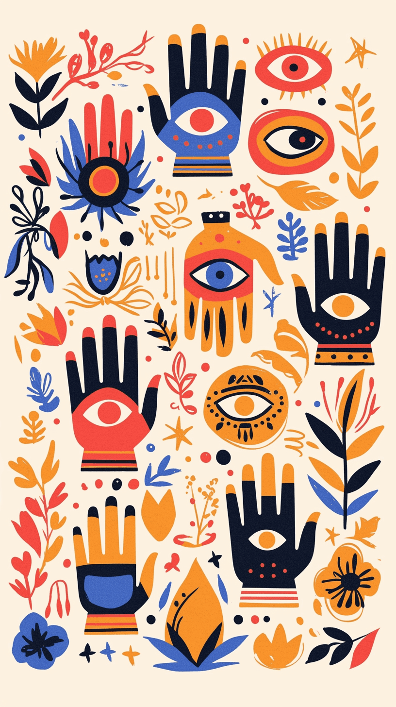Eye Amber original repeating artwork