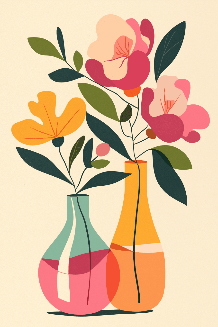 Vase Bloom original repeating artwork