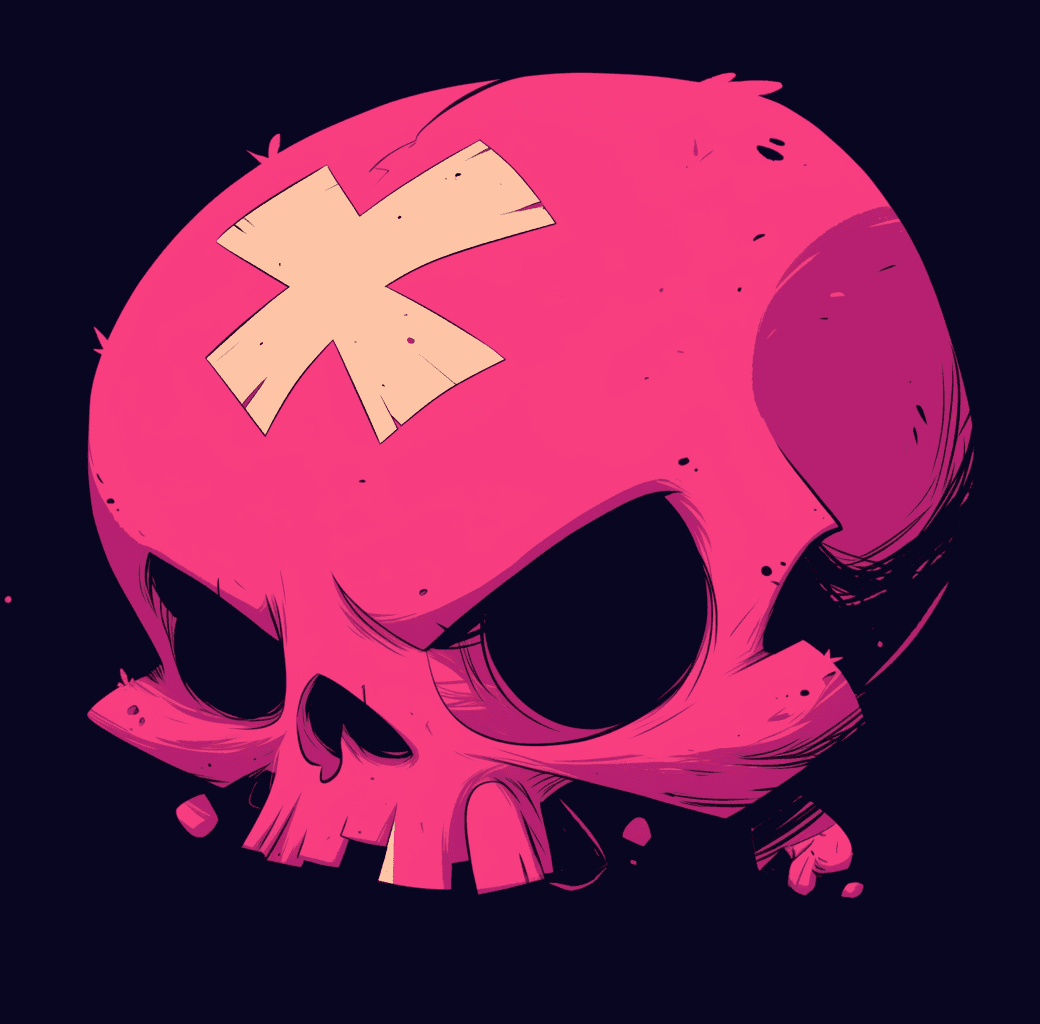 Sweet Cool Skull Pals original repeating artwork