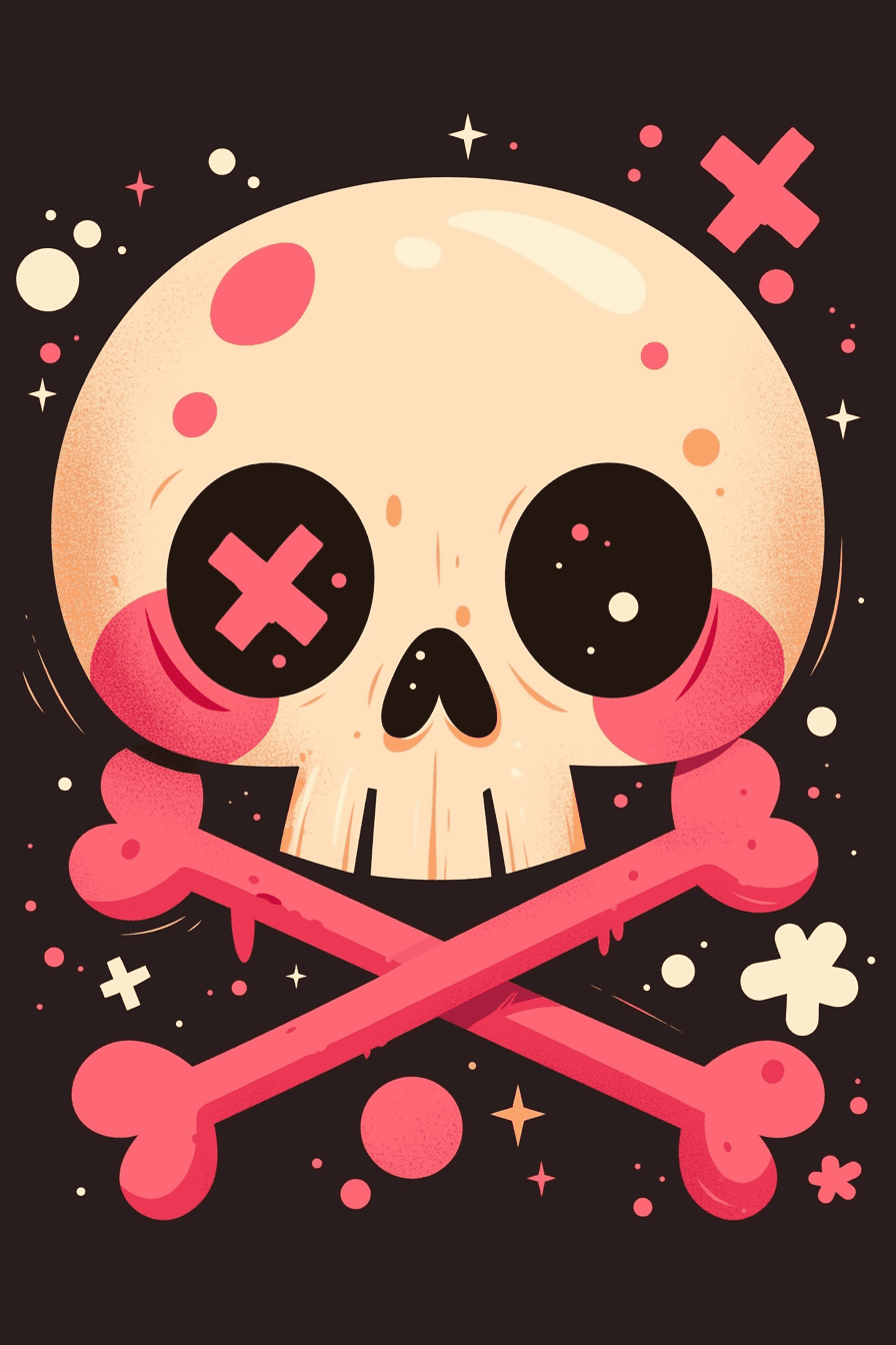 Sweet Cool Skull Spin original repeating artwork