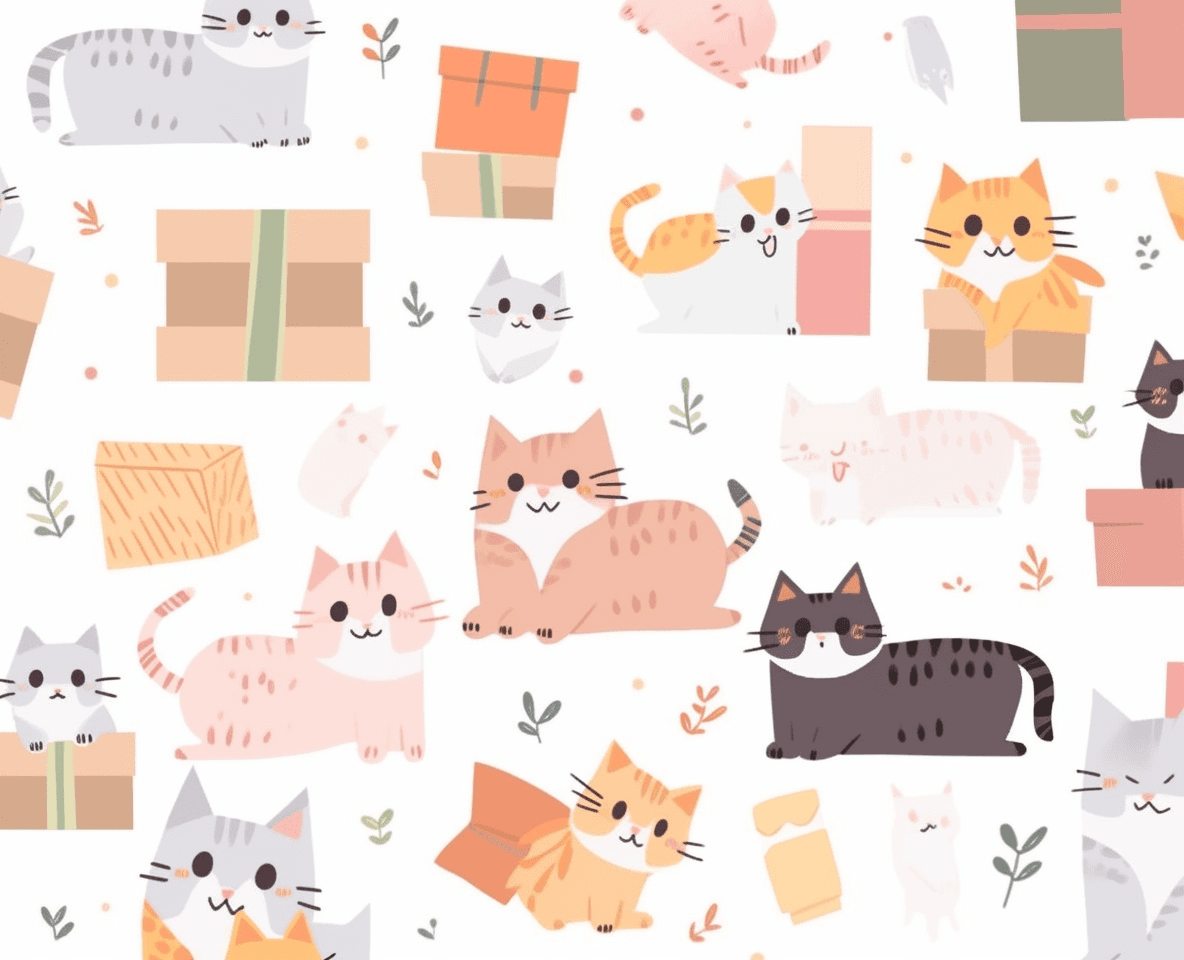Cat 280 original repeating artwork