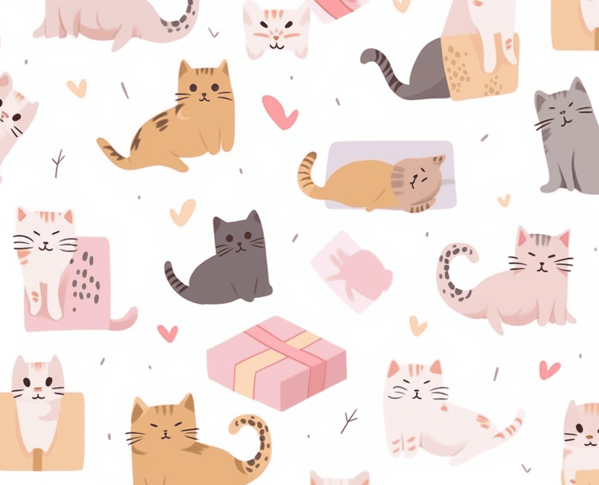 Cat 314 original repeating artwork