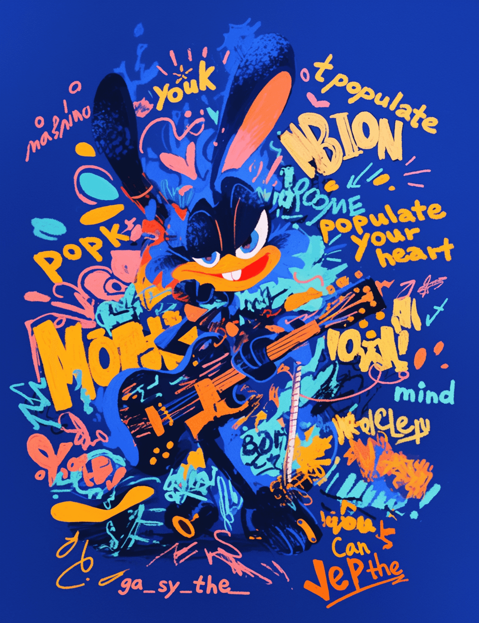 Street Bunny Pals original repeating artwork