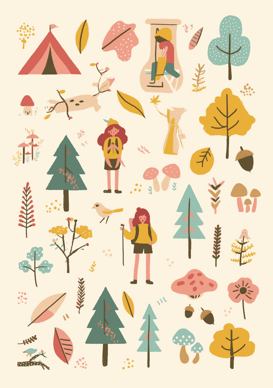 Tree Parade original repeating artwork