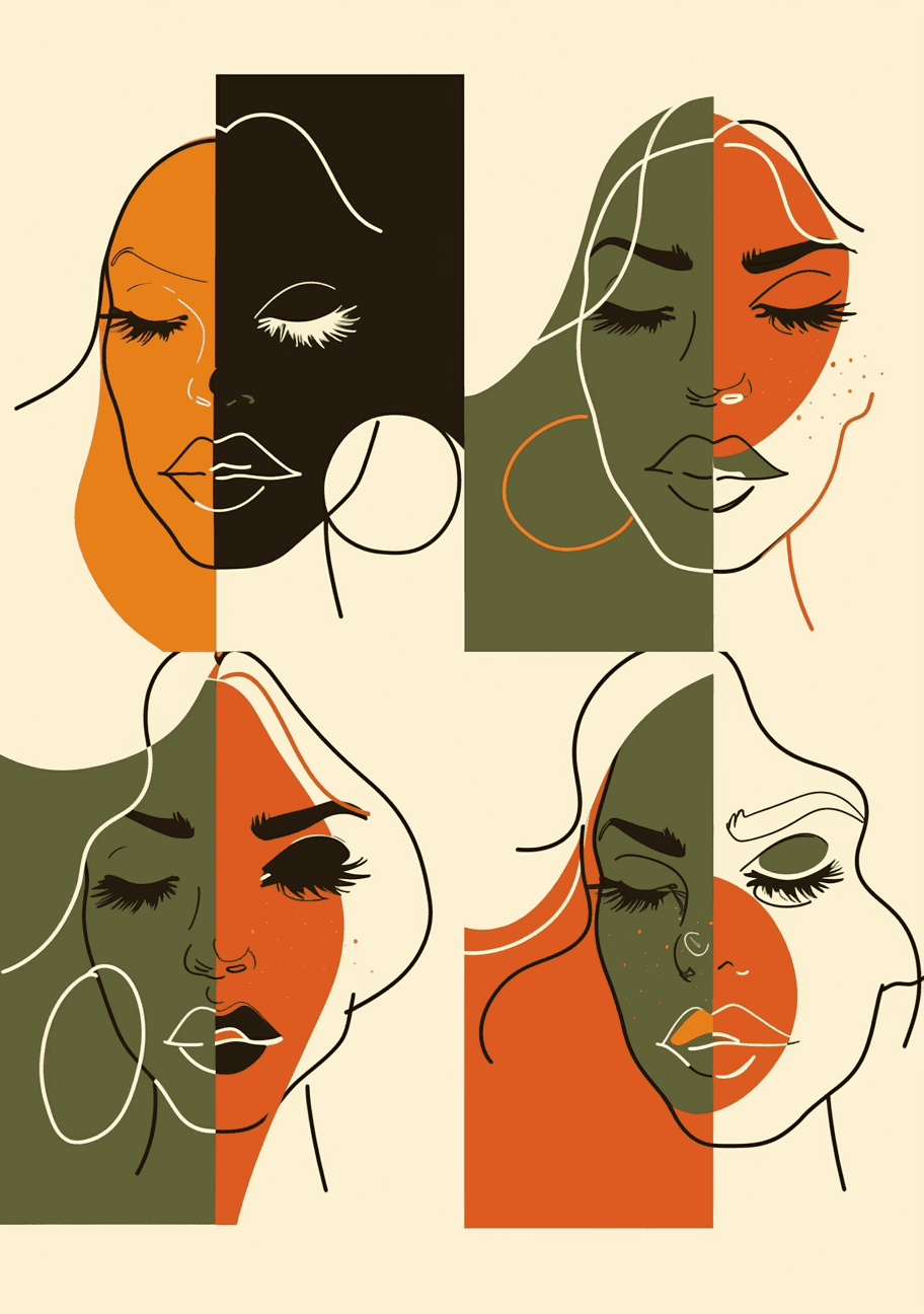 Abstract Face 468 original repeating artwork