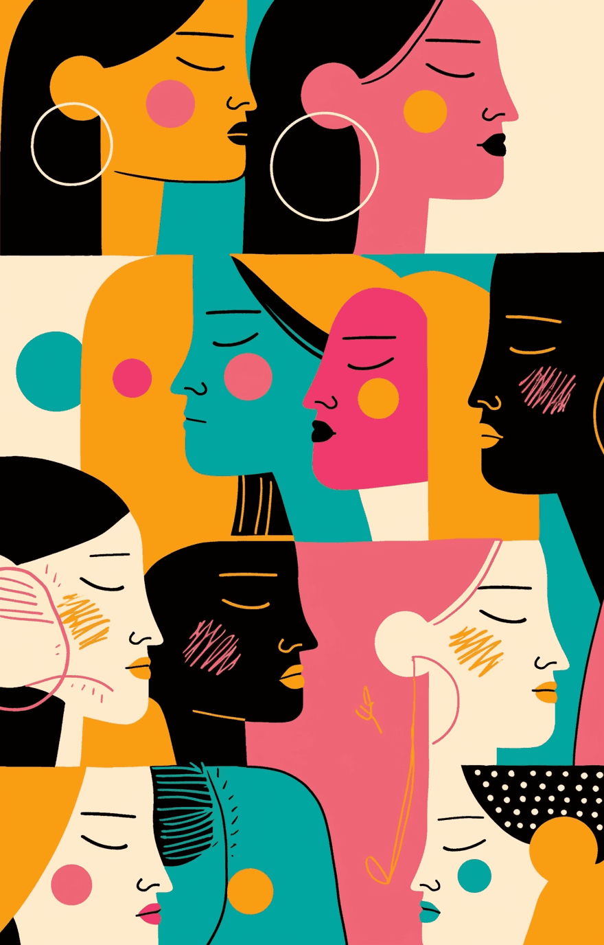 Abstract Face 662 original repeating artwork