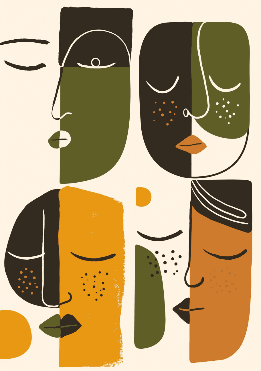 Abstract Face 199 original repeating artwork