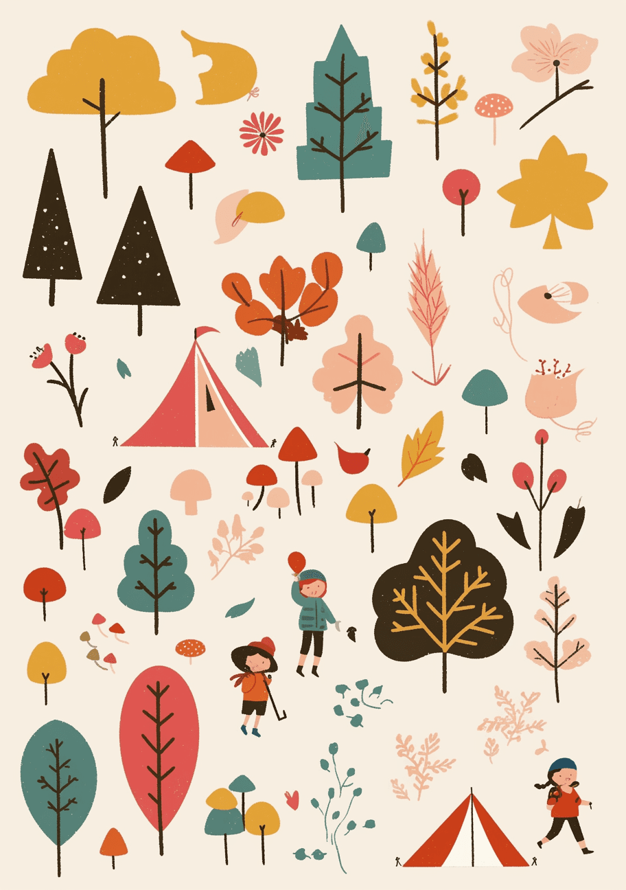 Tree Party original repeating artwork