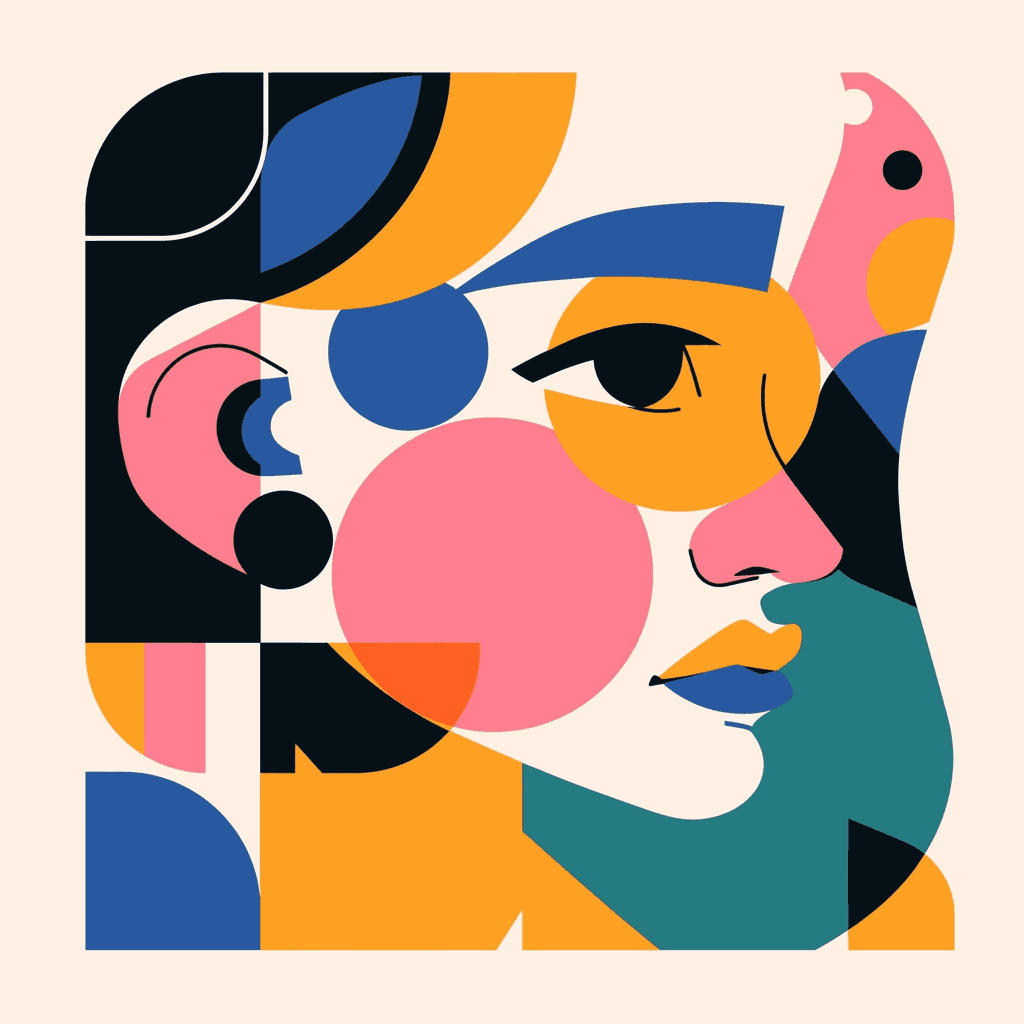 Abstract Face 128 original repeating artwork