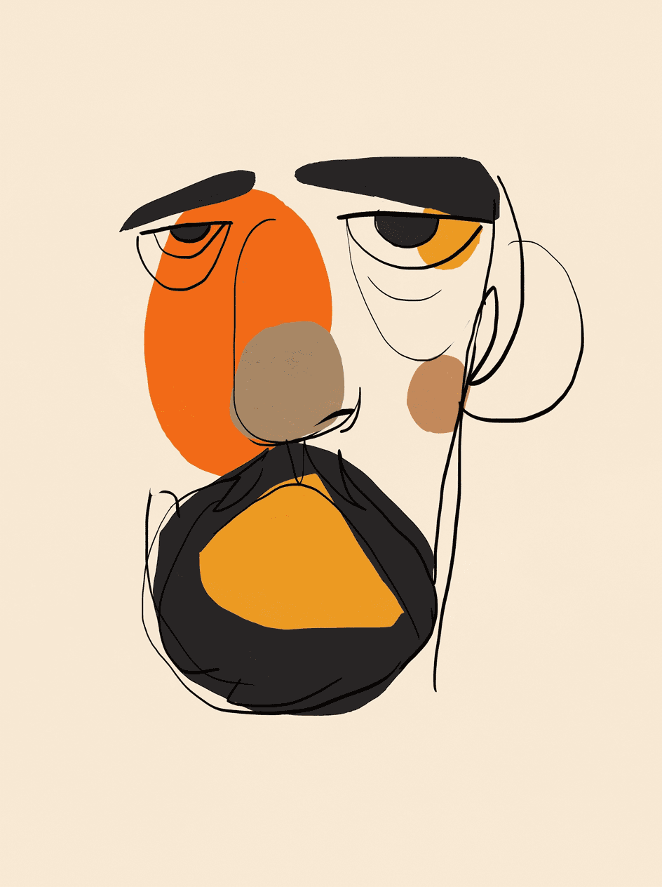 Abstract Face Glow original repeating artwork