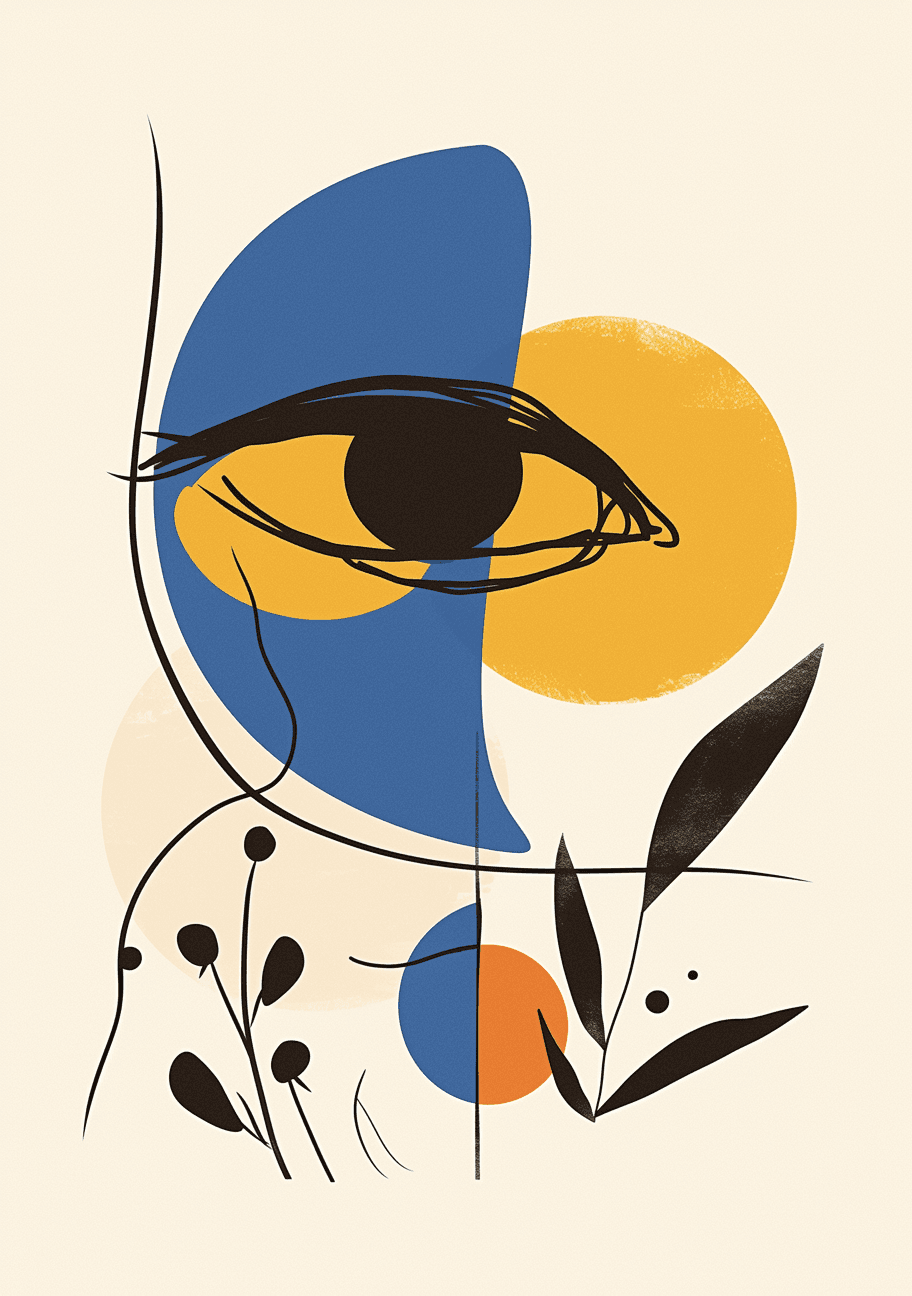 Abstract Face Amber original repeating artwork