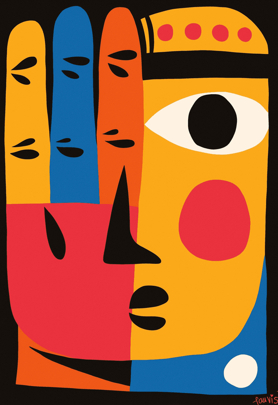 Abstract Face Pop original repeating artwork