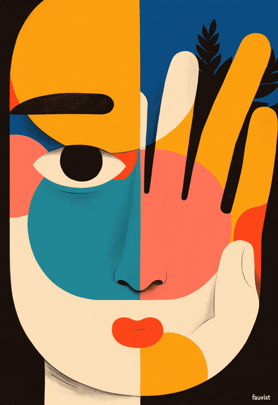 Abstract Face 383 original repeating artwork