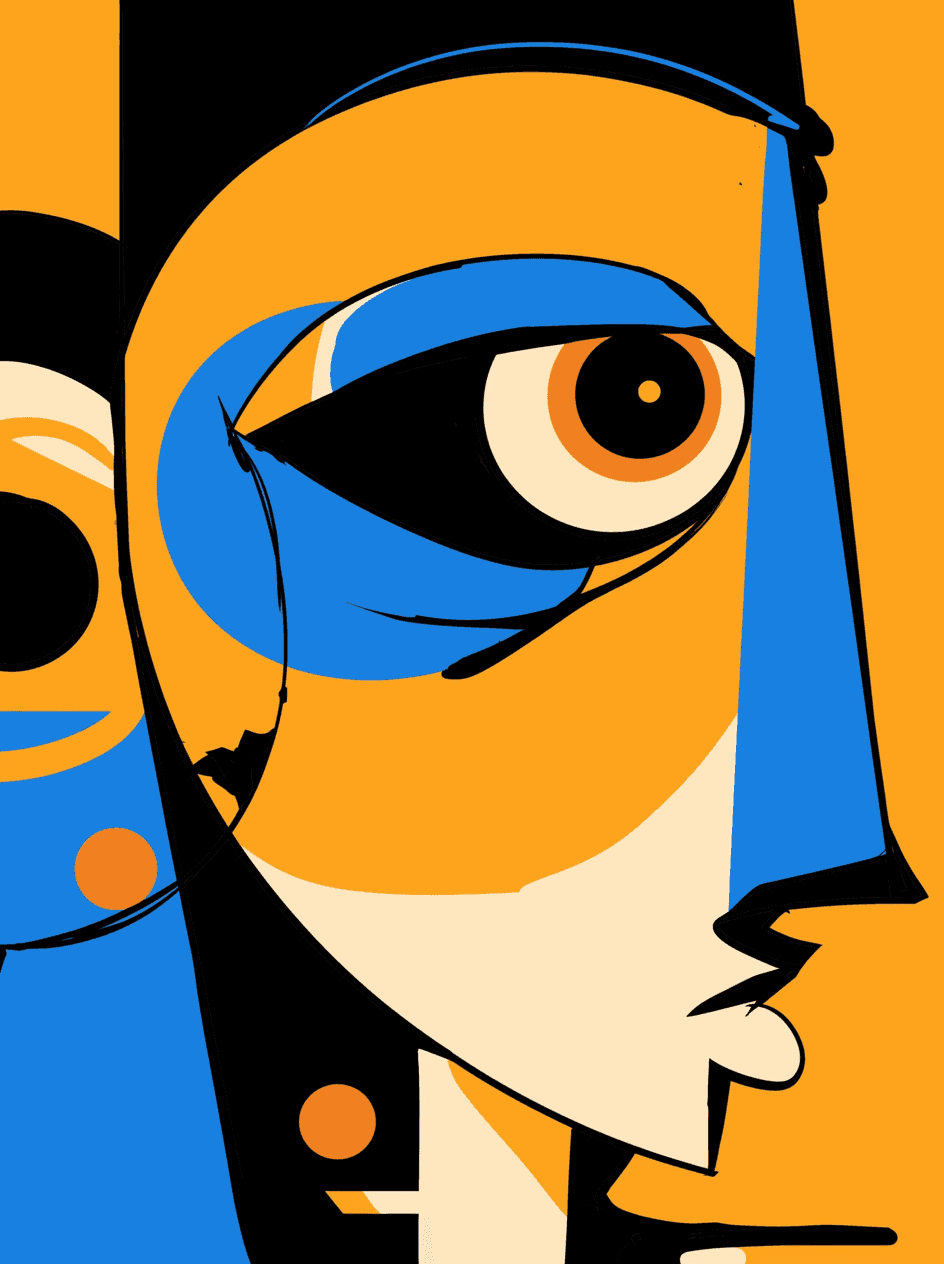 Abstract Face Flare original repeating artwork