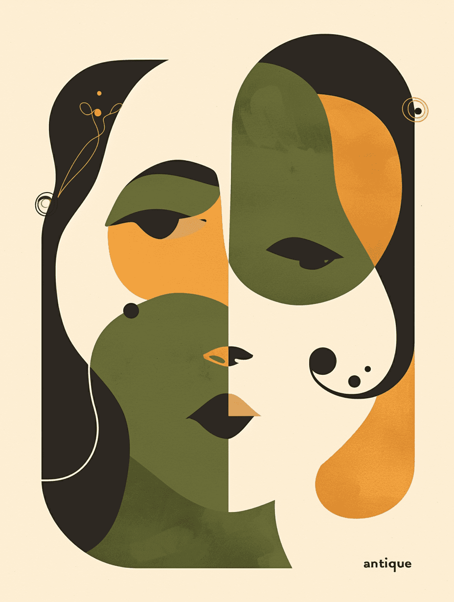 Abstract Face Ride original repeating artwork