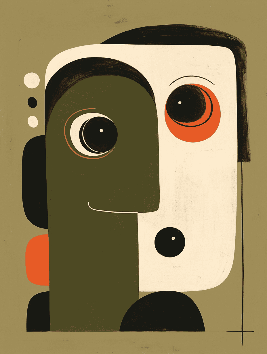 Abstract Face Autumn original repeating artwork