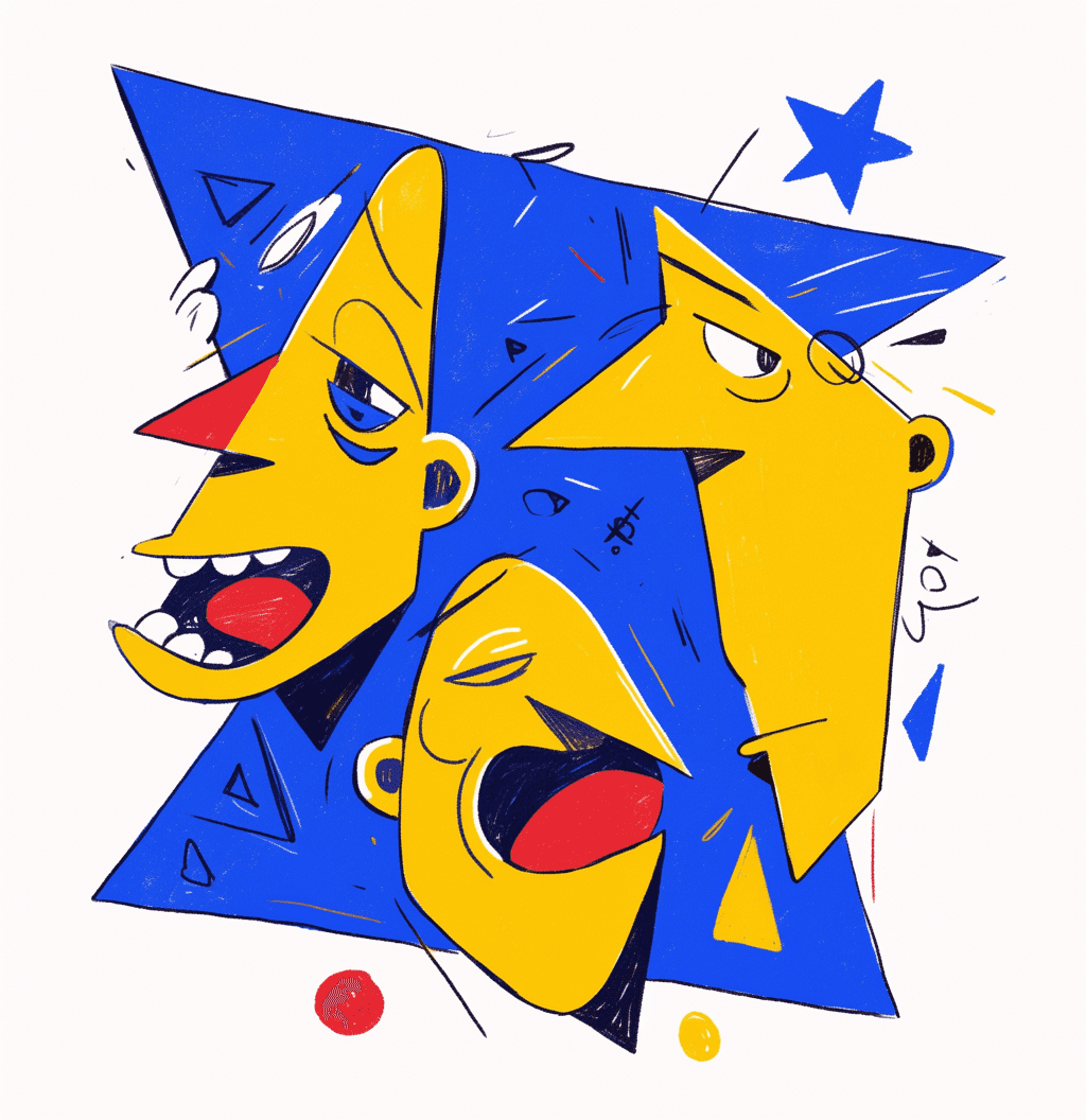 Abstract Face Fizz original repeating artwork