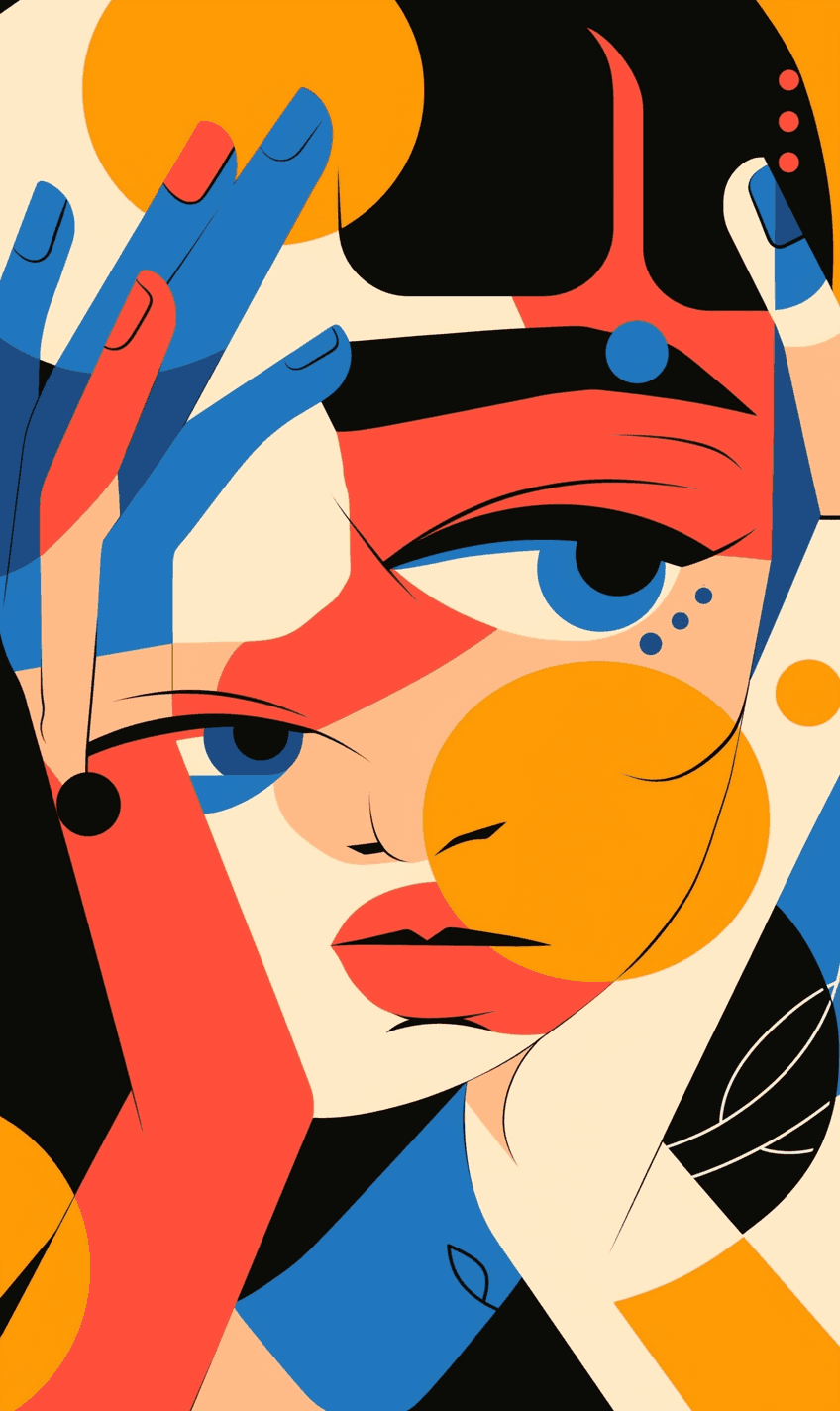 Abstract Face 390 original repeating artwork