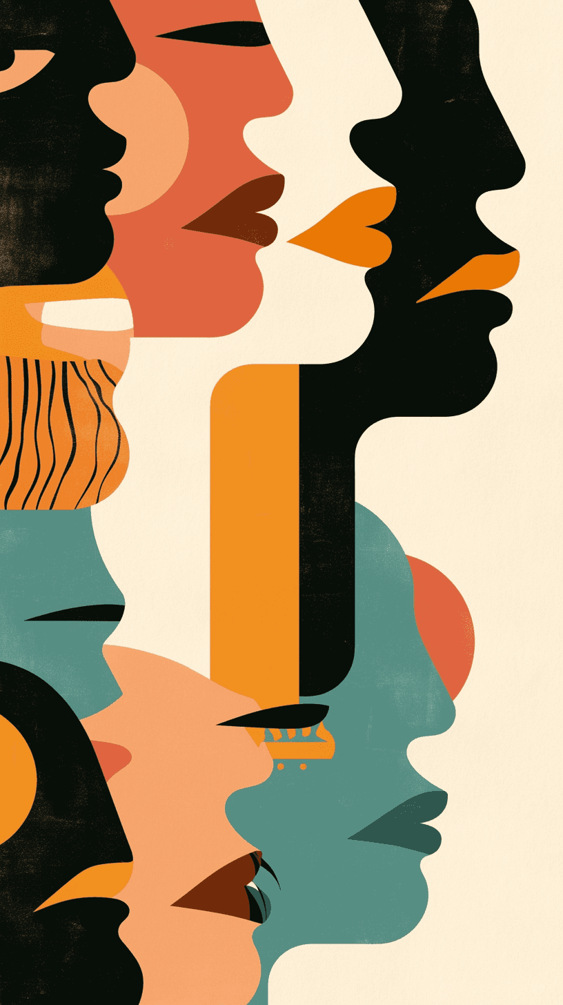 Abstract Face 606 original repeating artwork