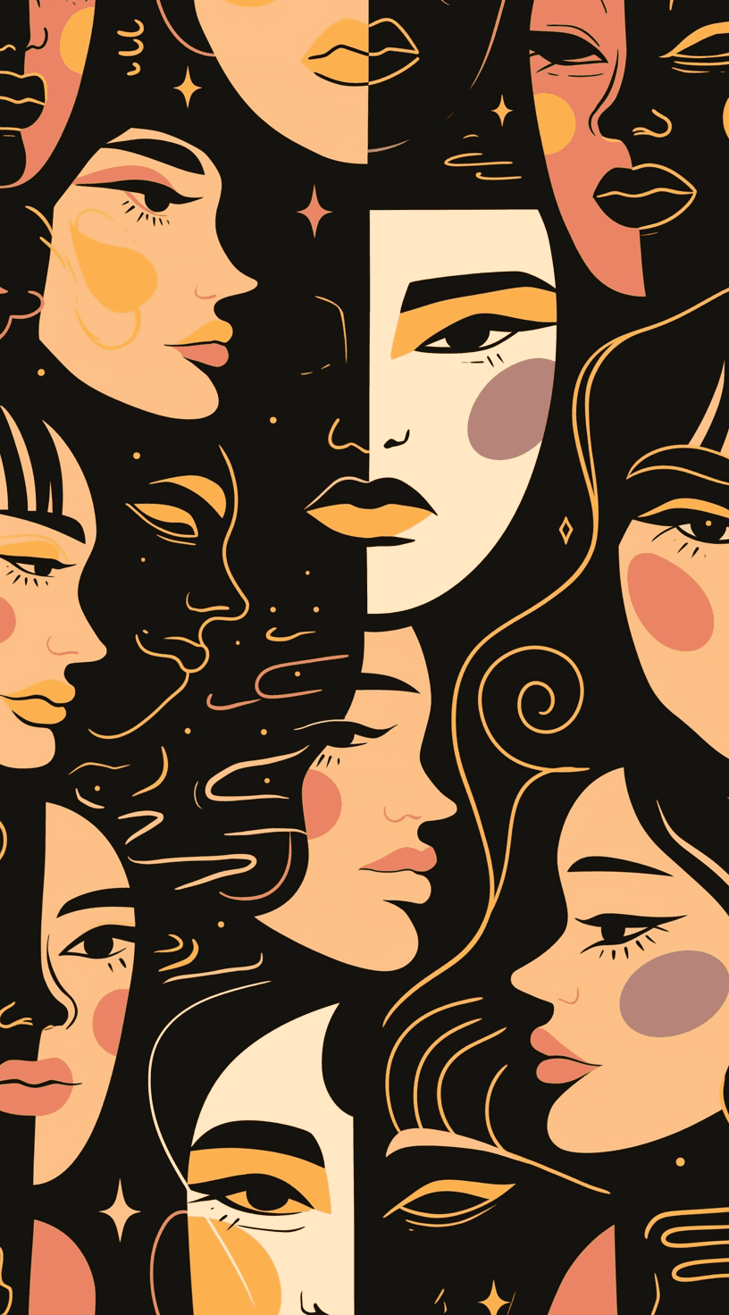 Abstract Face 348 original repeating artwork