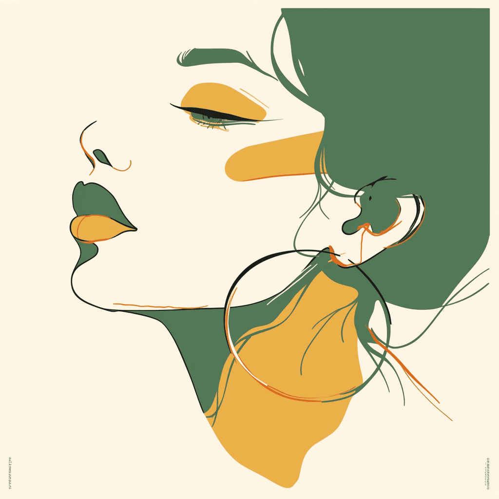 Abstract Face Rush original repeating artwork