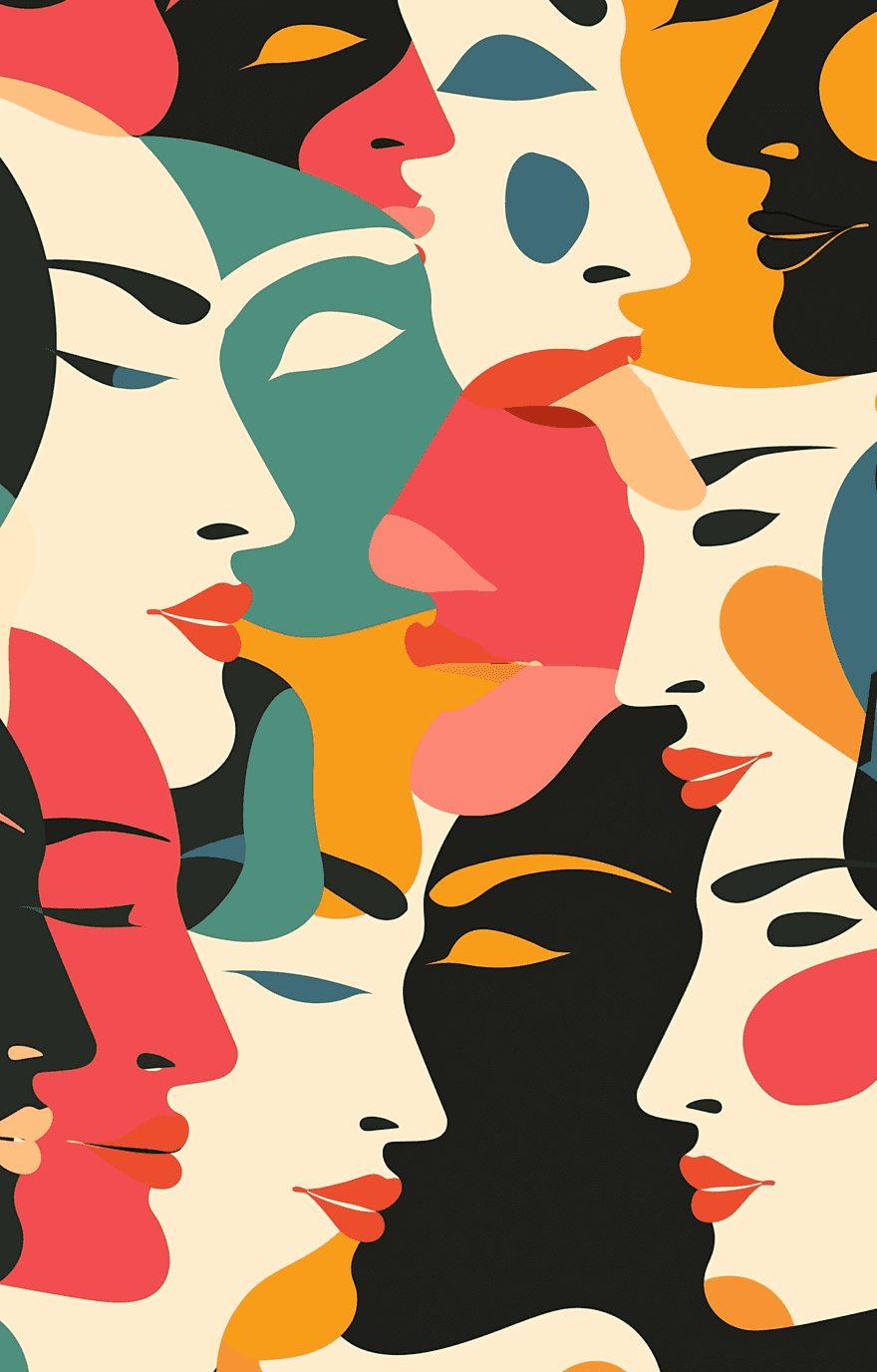 Abstract Face 599 original repeating artwork