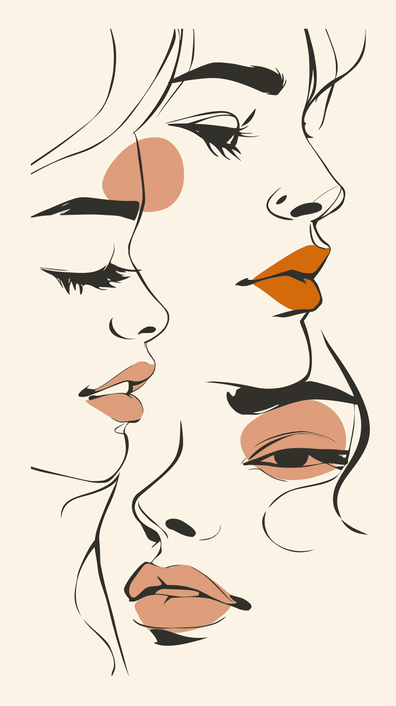 Abstract Face Festival original repeating artwork