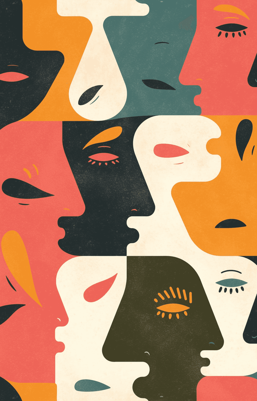Abstract Face 490 original repeating artwork