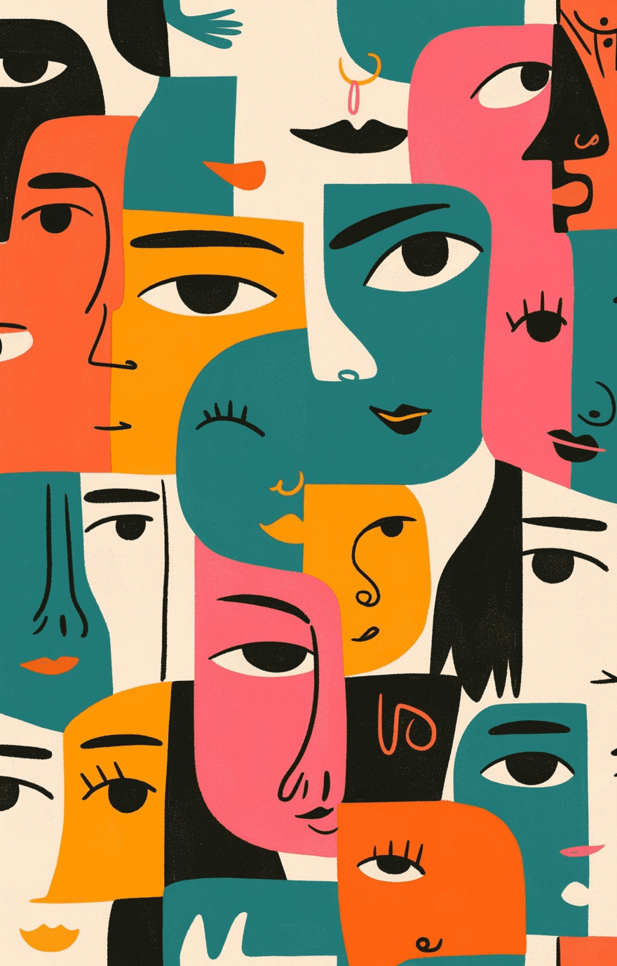 Abstract Face 156 original repeating artwork