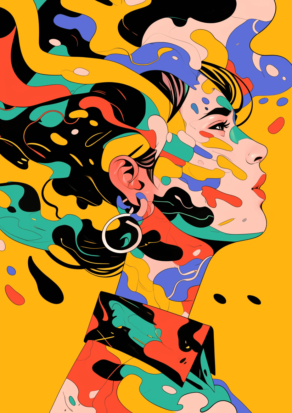 Abstract Face Studio original repeating artwork