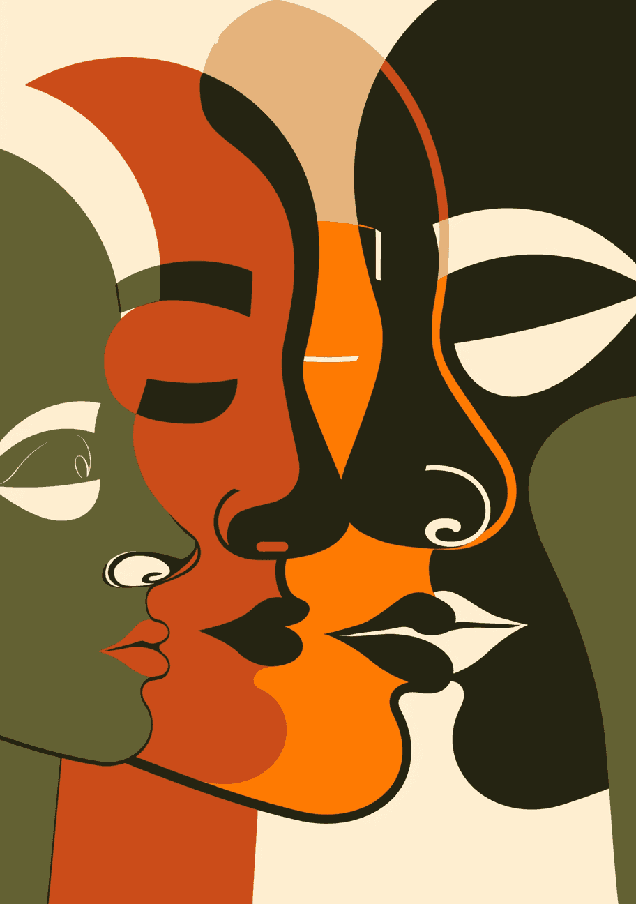 Abstract Face Gleam original repeating artwork
