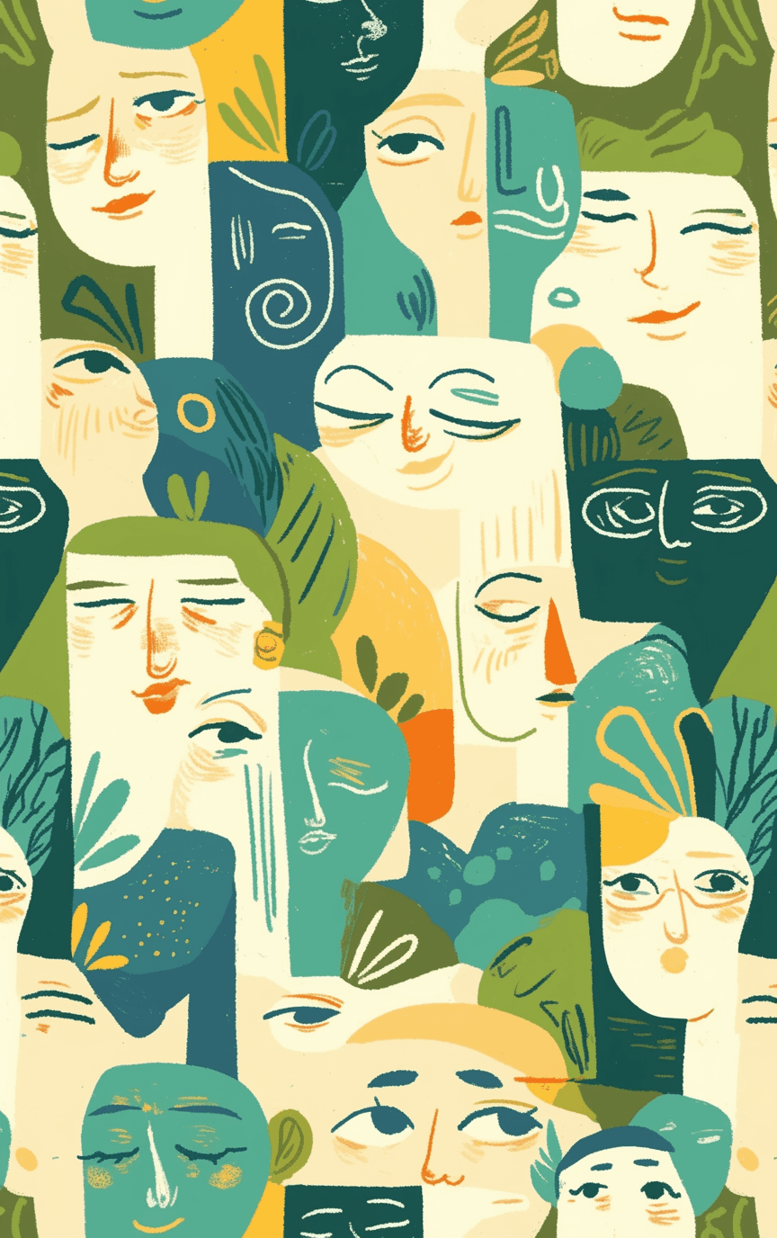 Abstract Face 604 original repeating artwork