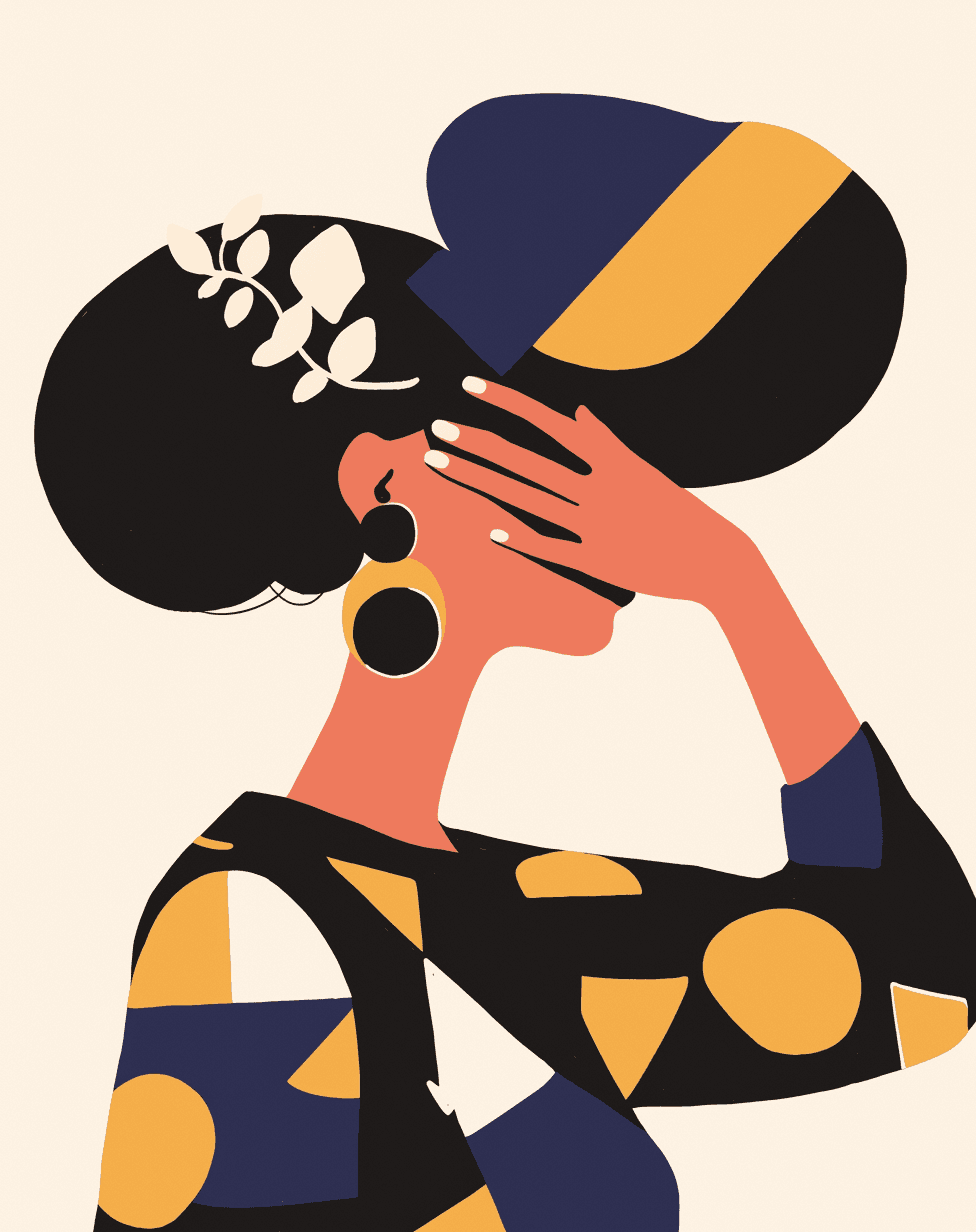 Abstract Woman Party original repeating artwork