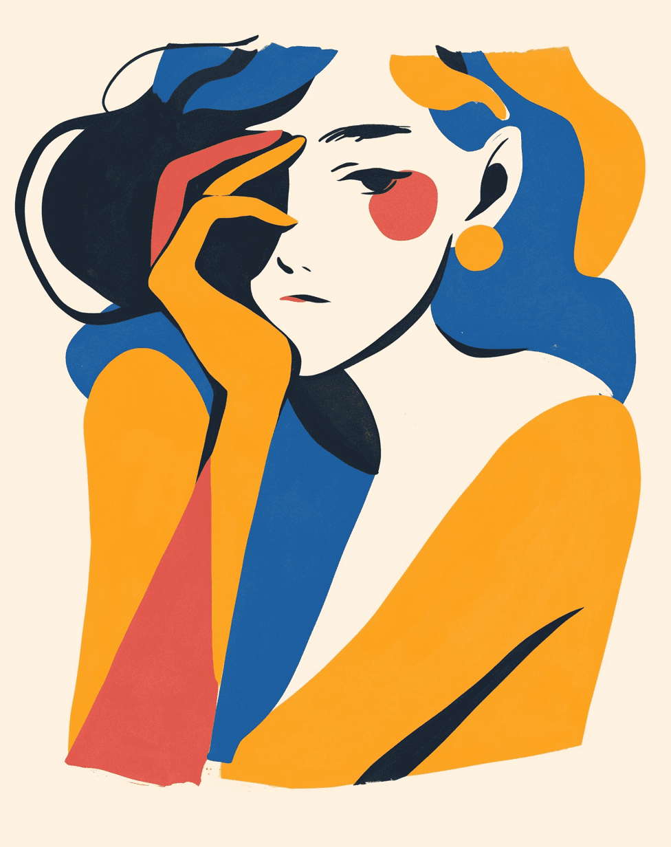 Abstract Woman Festival original repeating artwork