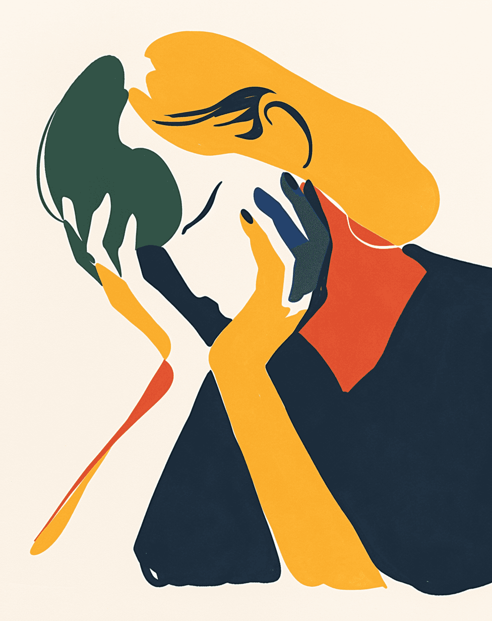 Abstract Woman Bounce original repeating artwork