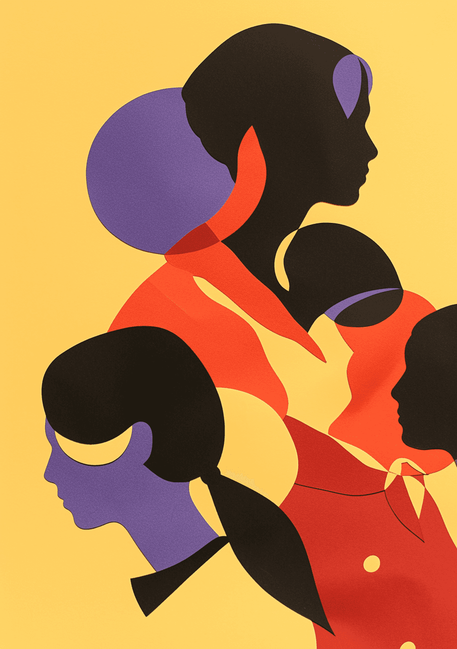 Abstract Woman Pals original repeating artwork