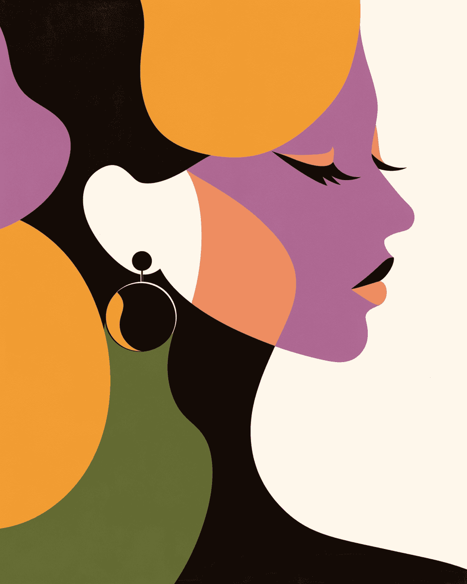 Abstract Woman Rush original repeating artwork