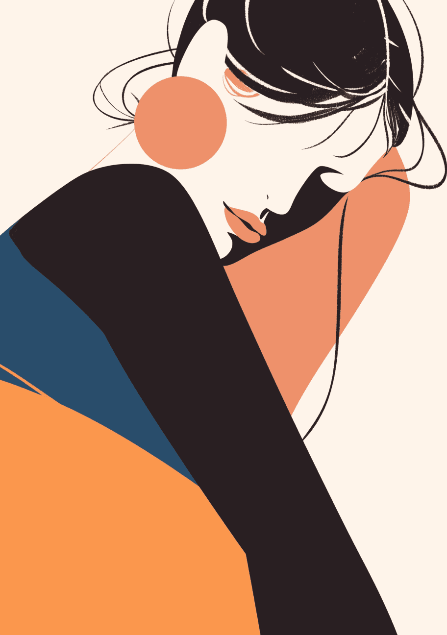 Abstract Woman Dash original repeating artwork