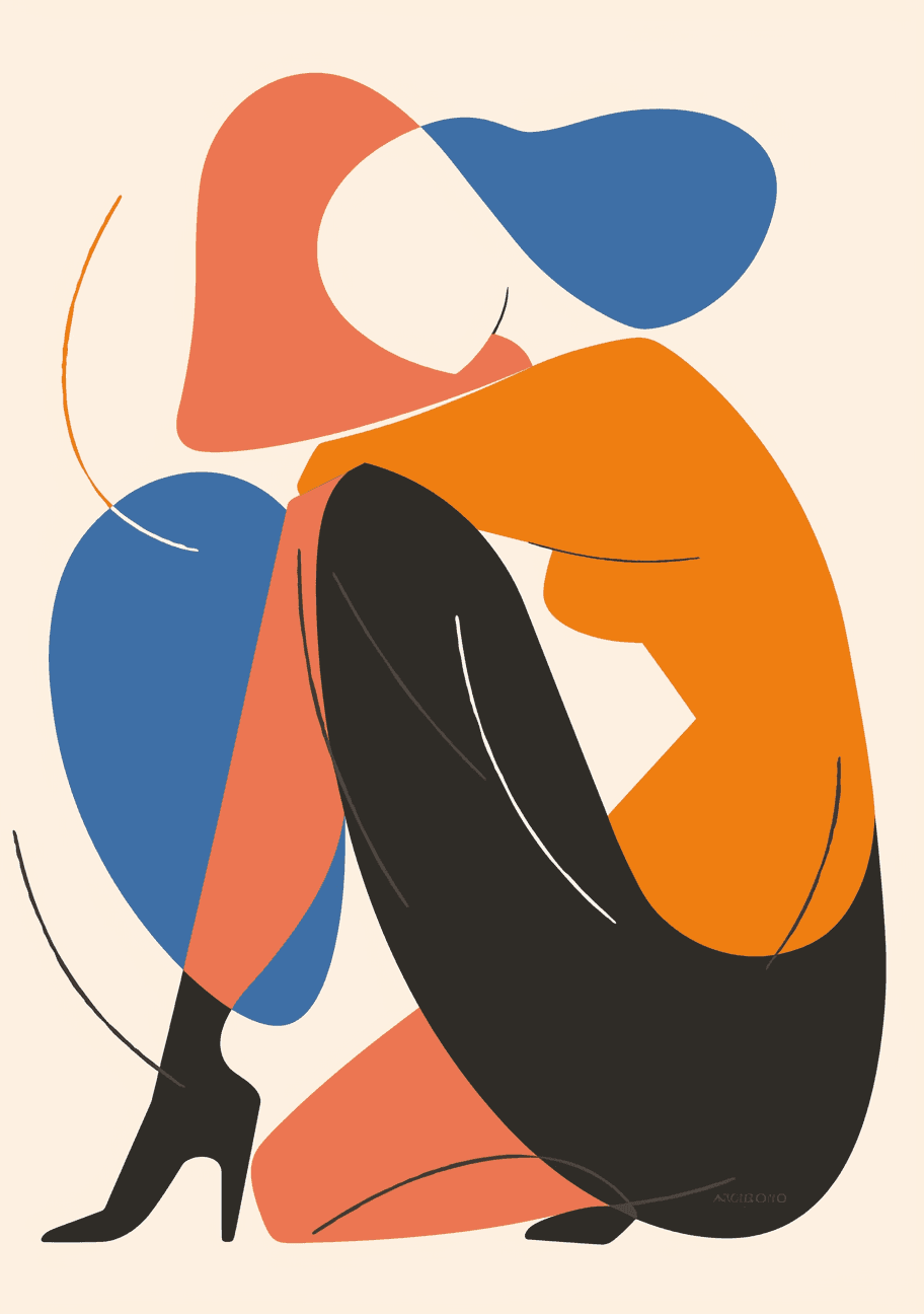 Abstract Woman original repeating artwork