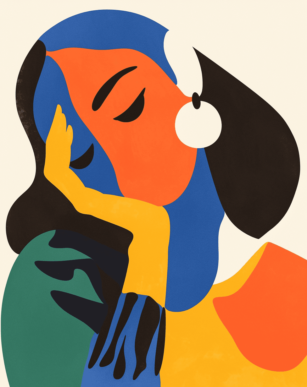 Abstract Woman Bop original repeating artwork