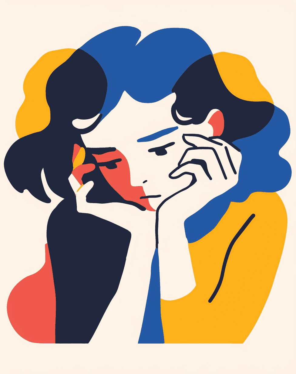 Abstract Woman Echo original repeating artwork