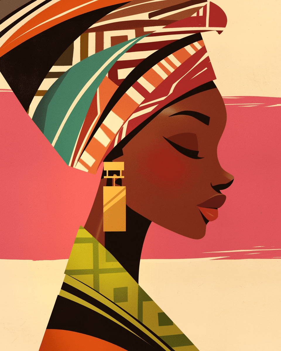 Abstract Woman Sprint original repeating artwork