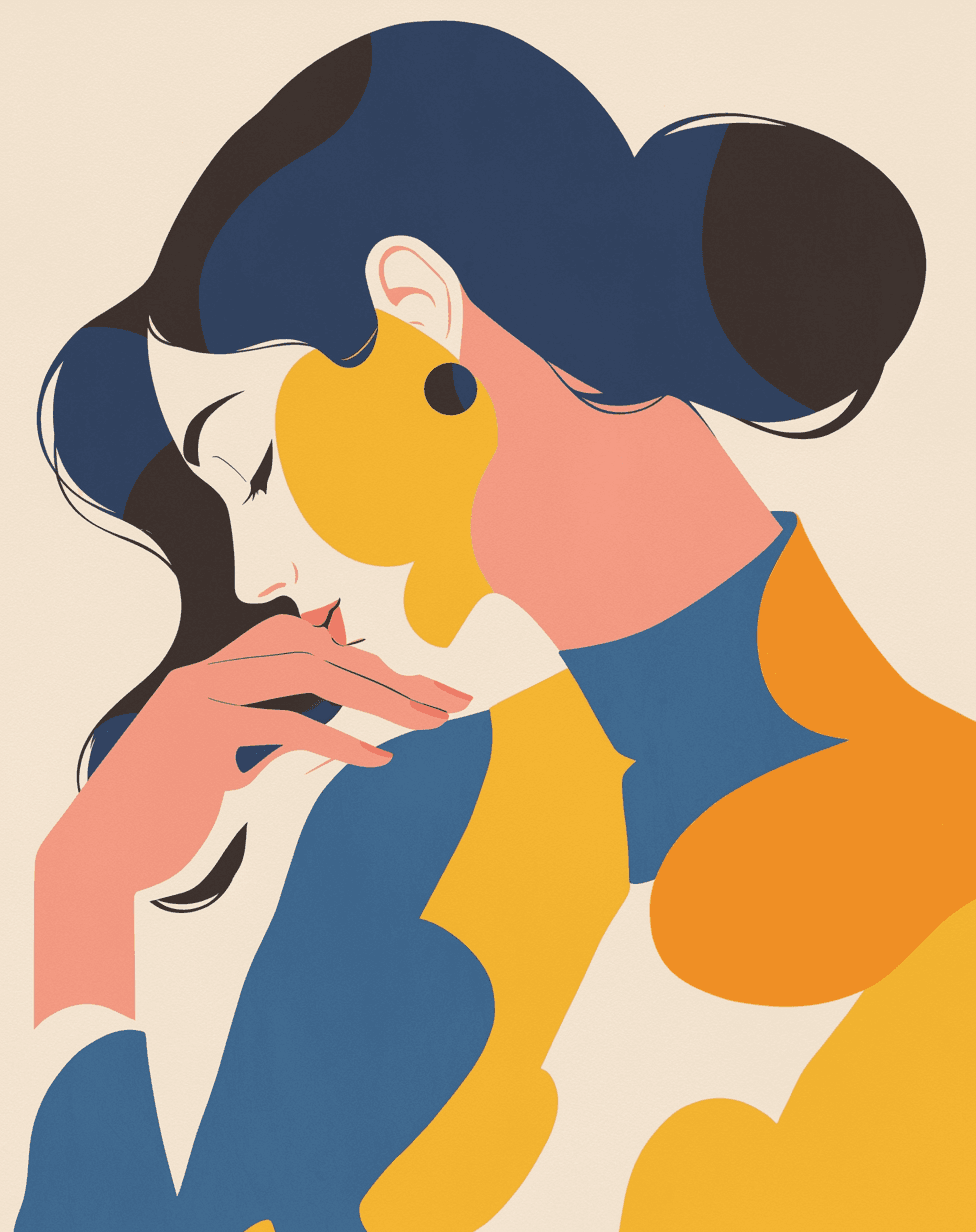 Abstract Woman Picnic original repeating artwork