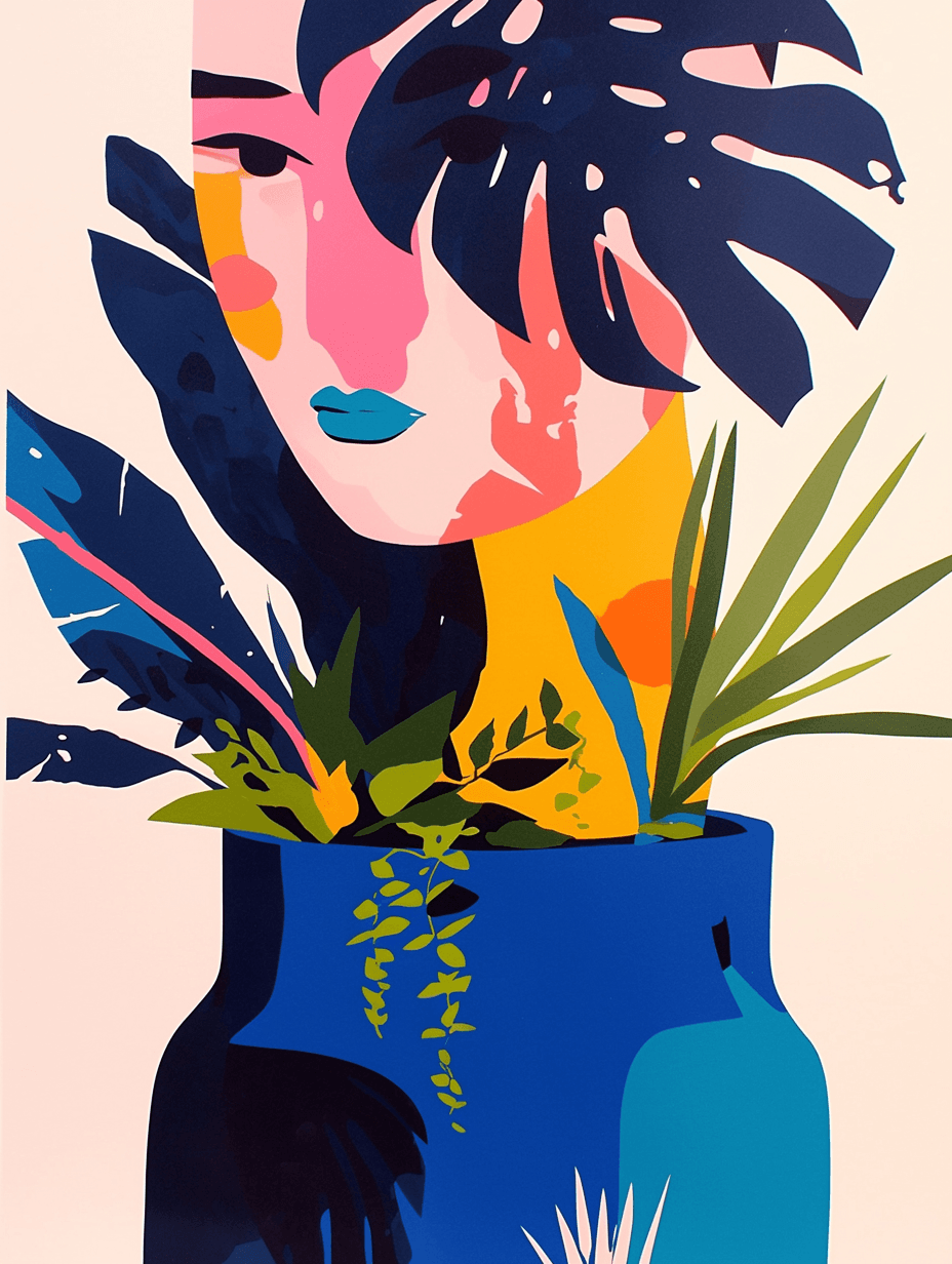 Abstract Woman Crew original repeating artwork