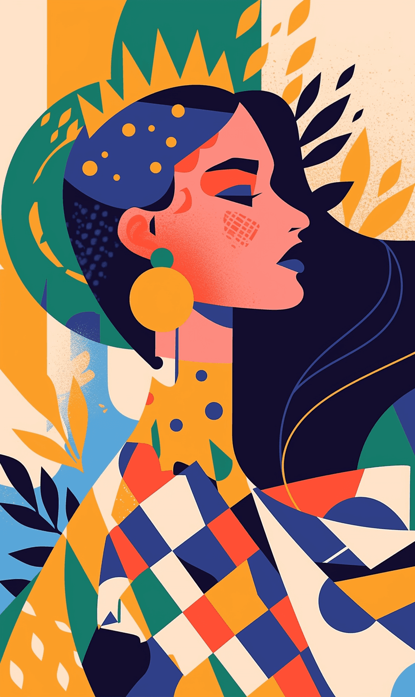 Abstract Woman Flip original repeating artwork