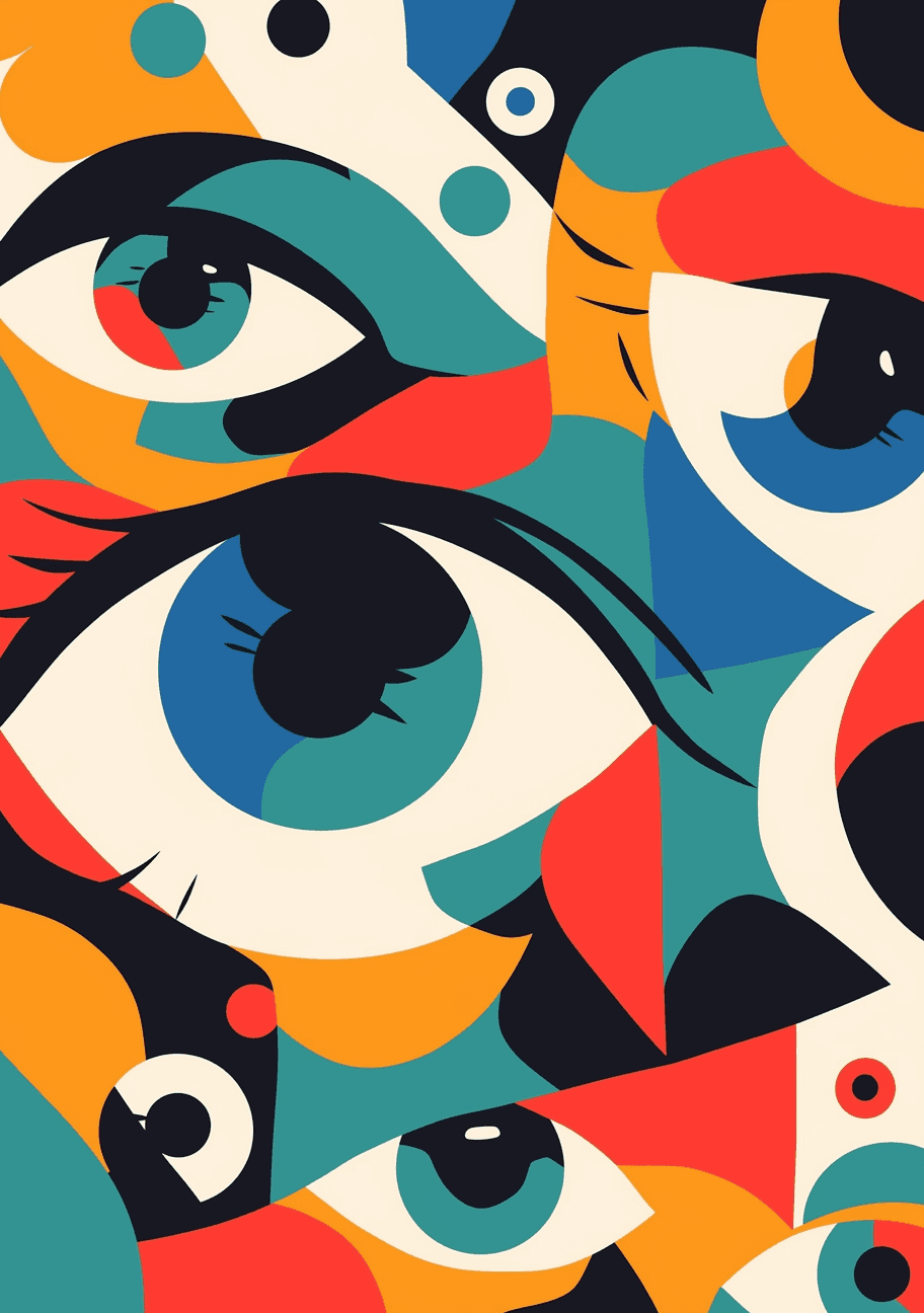 Abstract Eye Pop original repeating artwork