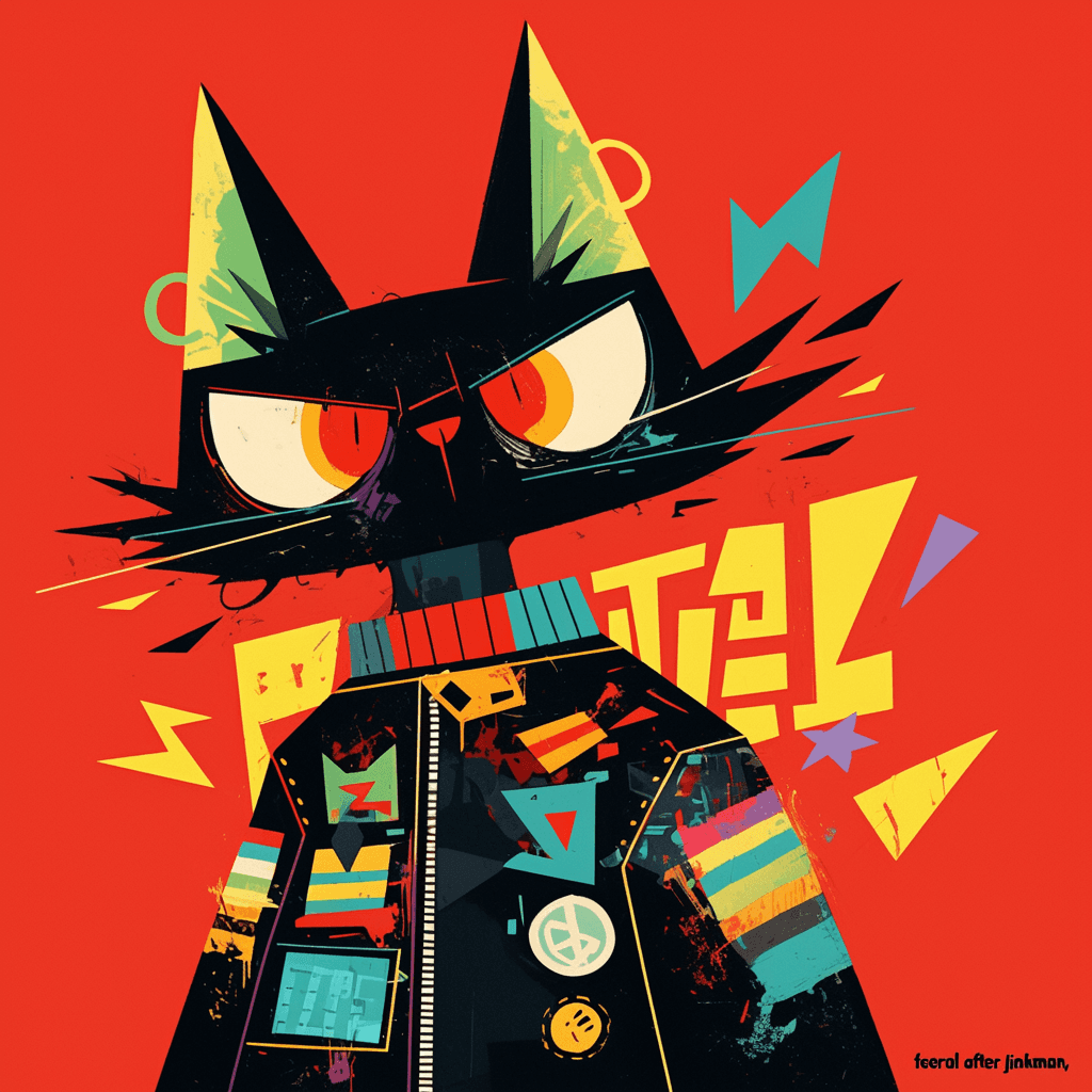 Abstract Cat Crew original repeating artwork