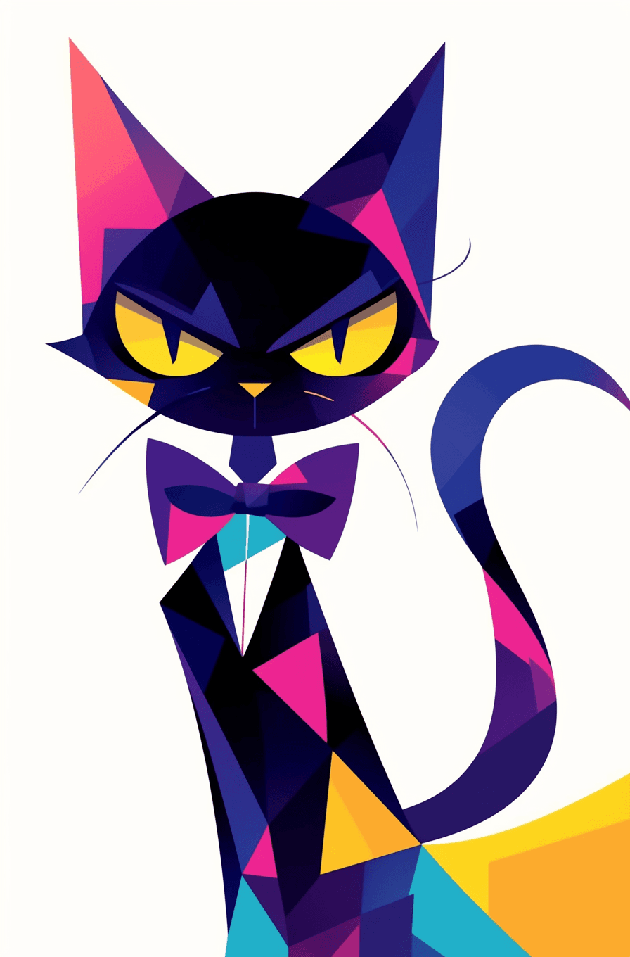 Abstract Cat Pals original repeating artwork