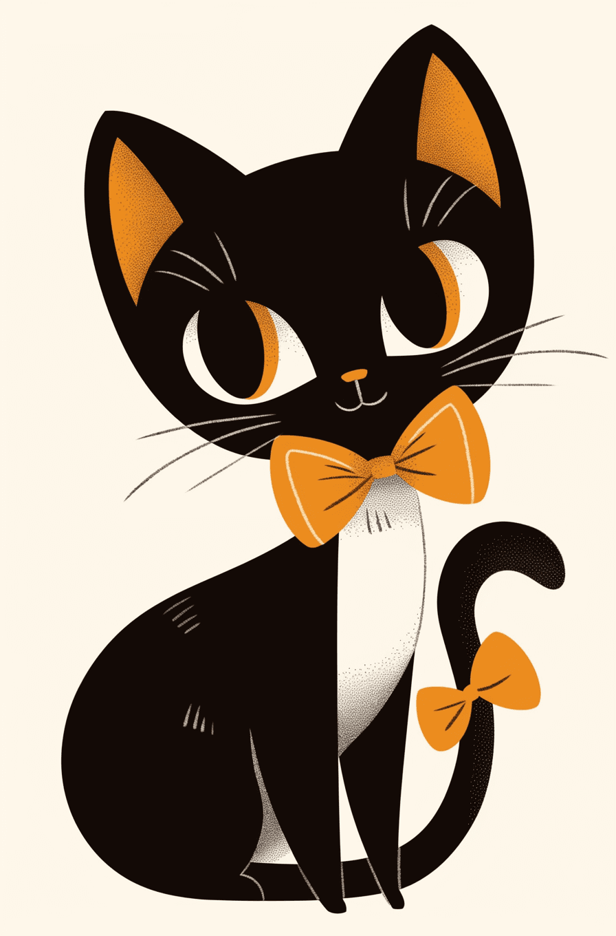 Abstract Cat Parade original repeating artwork